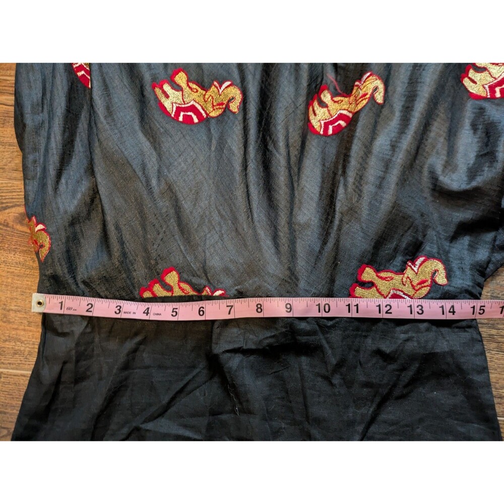 Designer Embroidered Black Silk Cotton Dress with Colorful Patterns Garmentry Xs - Picture 6 of 9